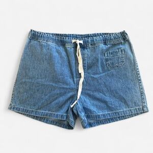Vintage 90s Faded Glory denim shorts with drawstring